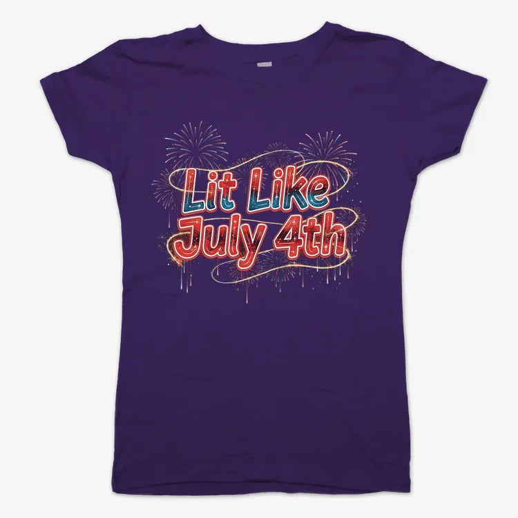 Lit Like July 4th-Women's T-Shirt-Violet