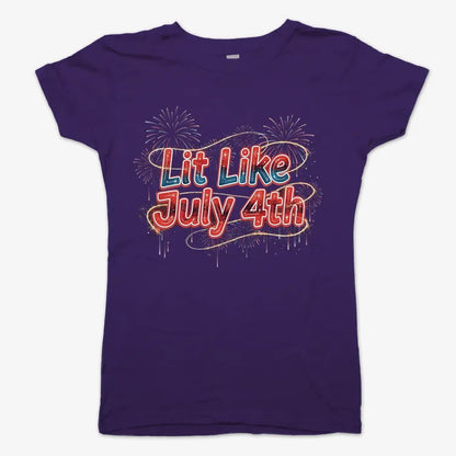 Lit Like July 4th-Women's T-Shirt-Violet