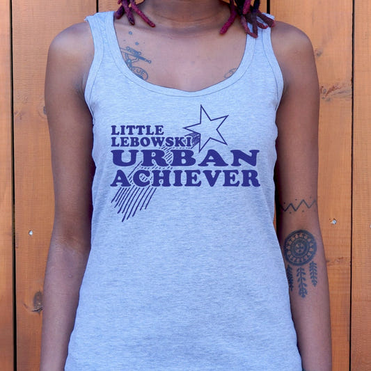 Little Lebowski Urban Achiever Star Badge graphic Women's Tank Top in Gray Granite