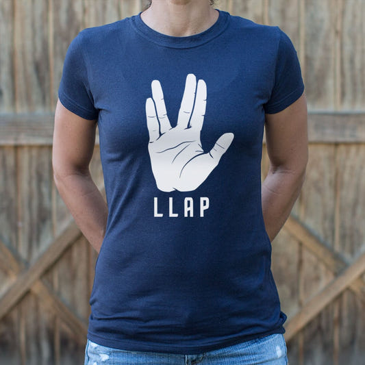 LLAP Live Long and Prosper Hand Salute graphic Women's T-Shirt in True Navy