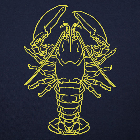 Lobster - Line Art Lobster Illustration graphic Unisex Heavyweight T-Shirt in Navy Blue