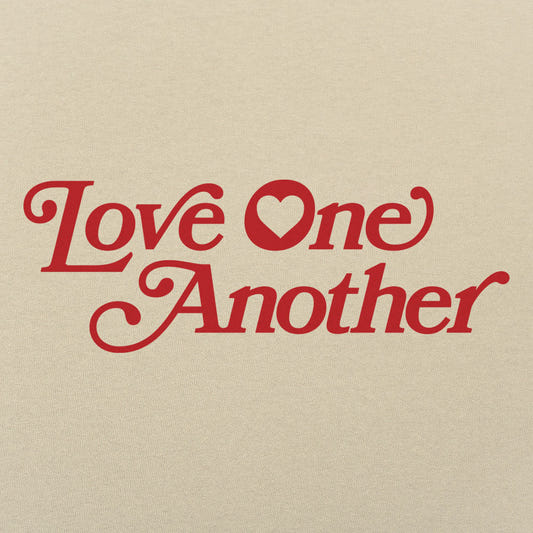 Love One Another Retro Heart Typography graphic tee design