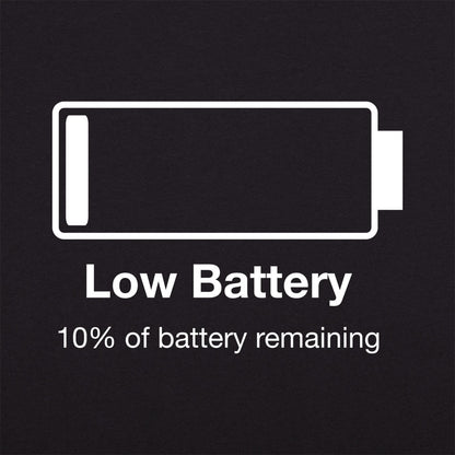 Low Battery Phone Icon Pun graphic Unisex Heavyweight T-Shirt in Black