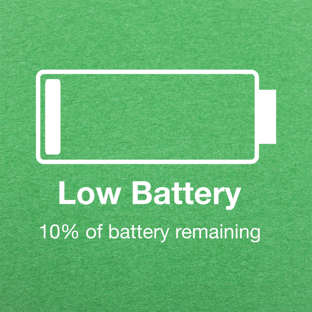 Low Battery Phone Icon Pun graphic Unisex Heavyweight T-Shirt in Kelly Green Heather
