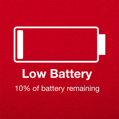 Low Battery Phone Icon Pun graphic Unisex Heavyweight T-Shirt in Red