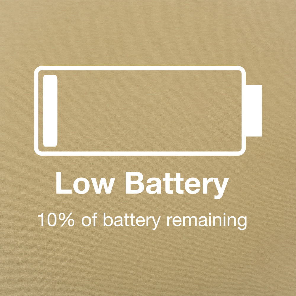 Low Battery Phone Icon Pun graphic Unisex Heavyweight T-Shirt in Sand