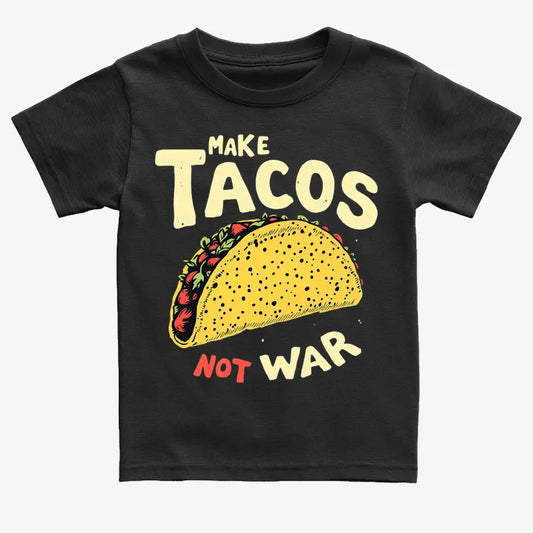 Make Tacos Not War-Kids T-Shirt-Black