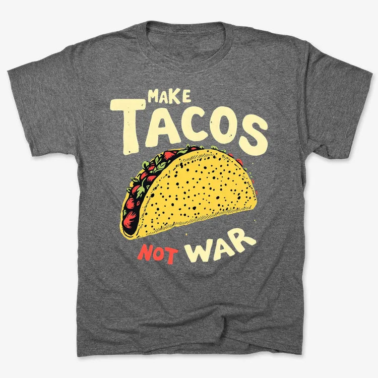 Make Tacos Not War-Men's T-Shirt-Charcoal Heather