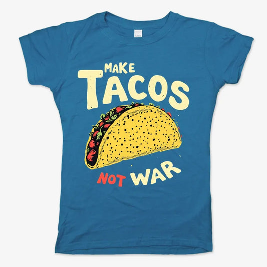 Make Tacos Not War-Women's T-Shirt-Sky Blue
