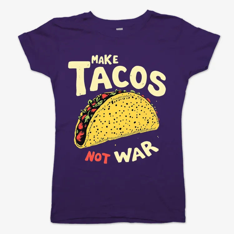 Make Tacos Not War-Women's T-Shirt-Violet