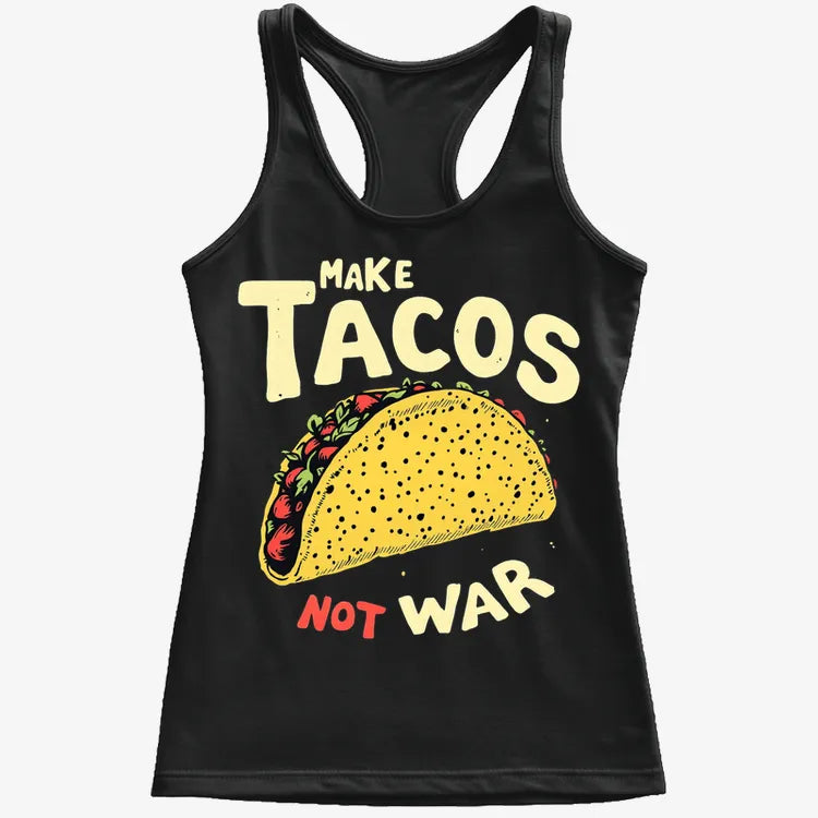 Make Tacos Not War-Women's Tank Top-Midnight