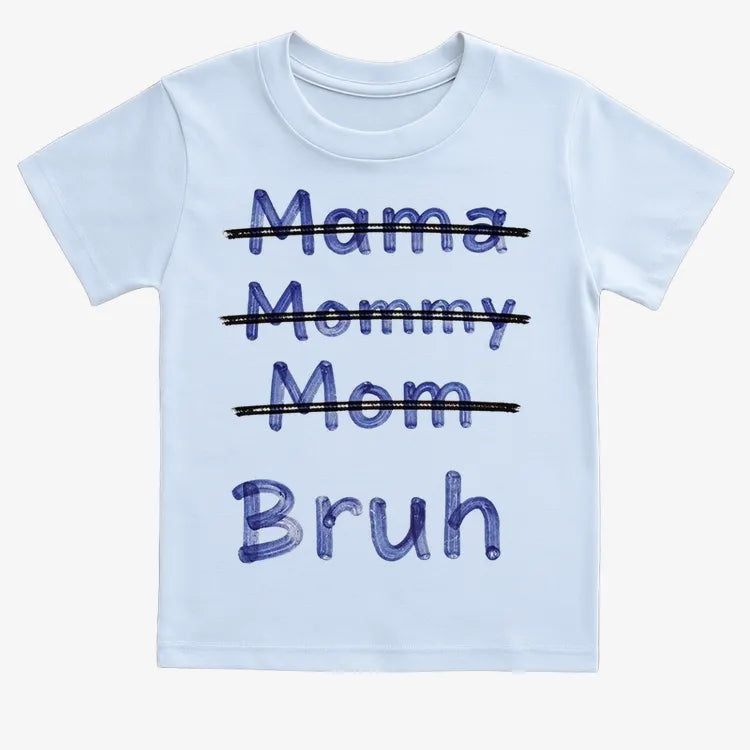Mama Mommy Mom Bruh-Kids T-Shirt-Blue