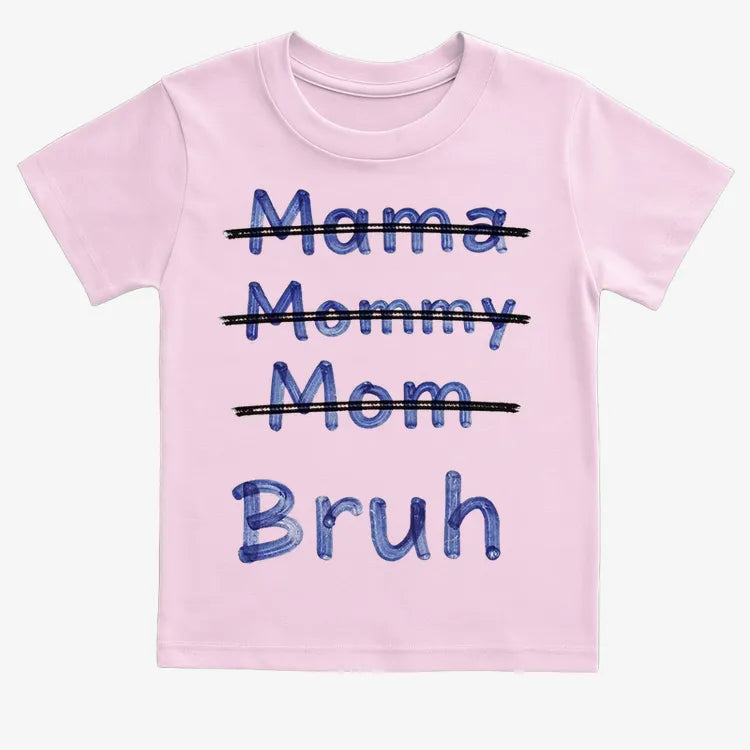 Mama Mommy Mom Bruh-Kids T-Shirt-Pink