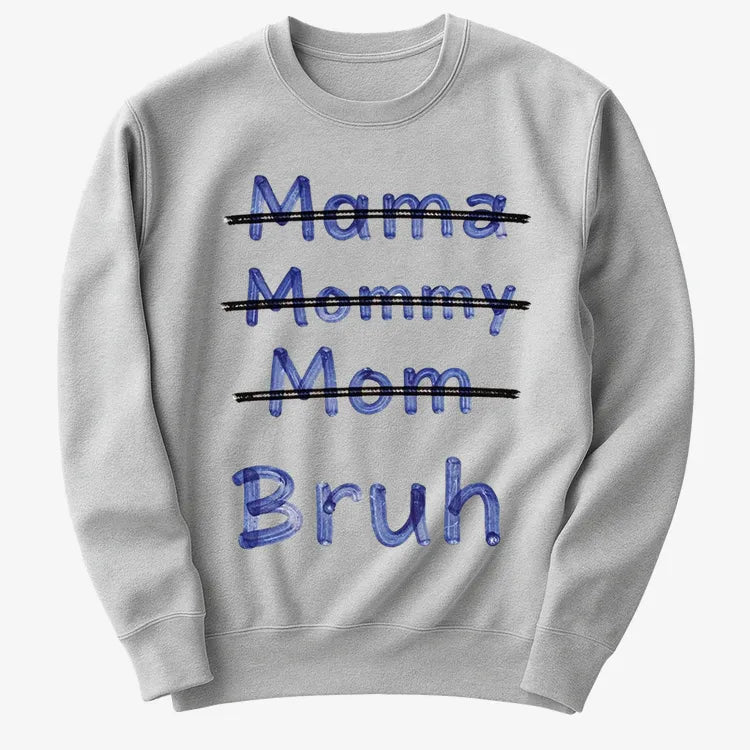 Mama Mommy Mom Bruh-Sweater-Gray Heather