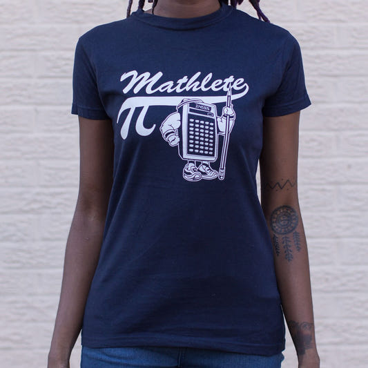Mathlete Calculator Pi Athlete Design graphic Women's T-Shirt in True Navy