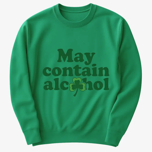 May Contain Alcohol Shamrock St Patrick's Day Design