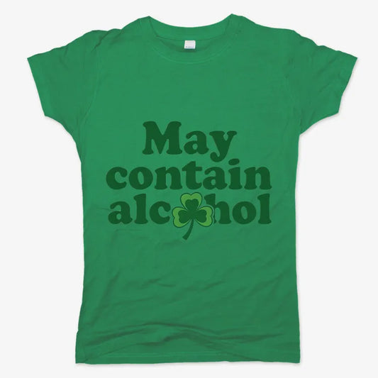 May Contain Alcohol Shamrock St Patrick's Day Design