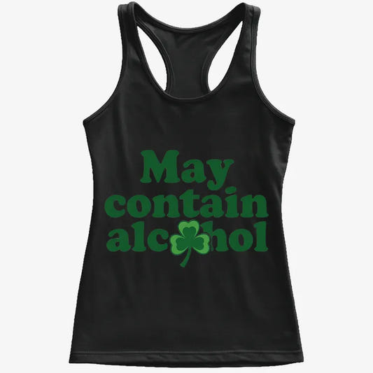 May Contain Alcohol Shamrock St Patrick's Day Design graphic tee, view 21