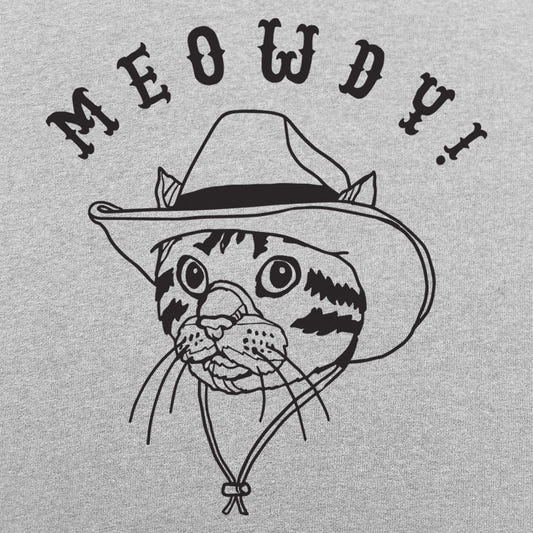 Meowdy Cat in Cowboy Hat graphic tee design