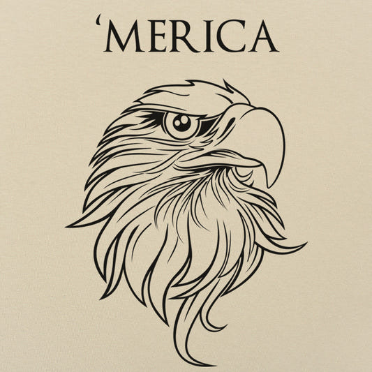 'Merica - Bald Eagle Head Patriotic Design graphic tee design