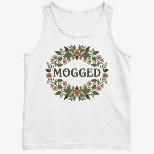 Mogged Floral Wreath-Men's Tank Top-White