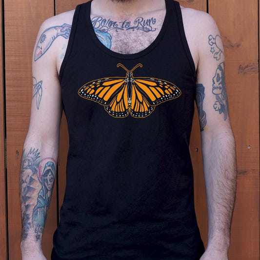 Monarch Butterfly Graphic Men's Tank Top in Black