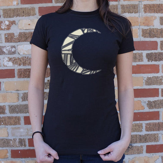Moon Night - Geometric Crescent Moon Design graphic Women's T-Shirt in Midnight