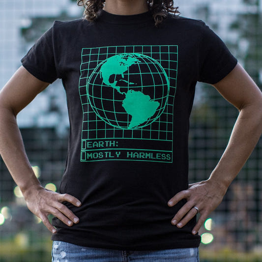 Mostly Harmless Earth Digital Globe Readout graphic Women's T-Shirt in Midnight