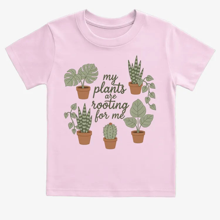 My Plants Are Rooting for Me-Kids T-Shirt-Pink