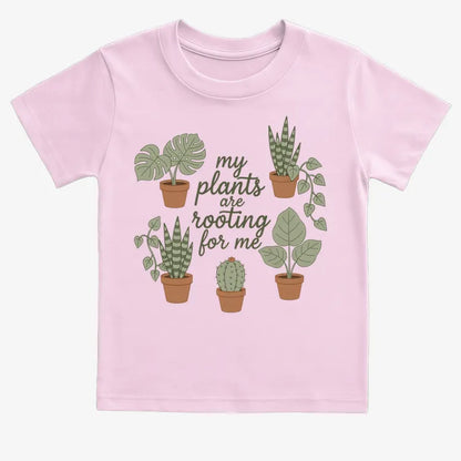 My Plants Are Rooting for Me-Kids T-Shirt-Pink