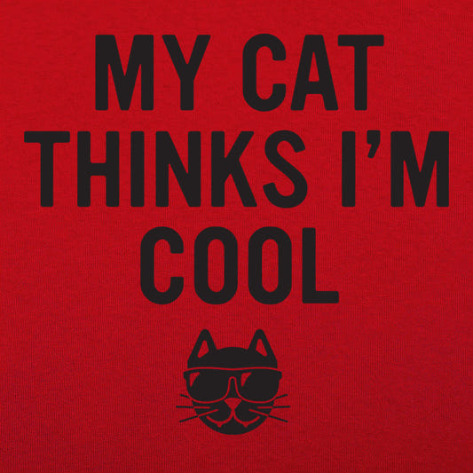 My Cat Thinks I'm Cool graphic Unisex Heavyweight T-Shirt in Red