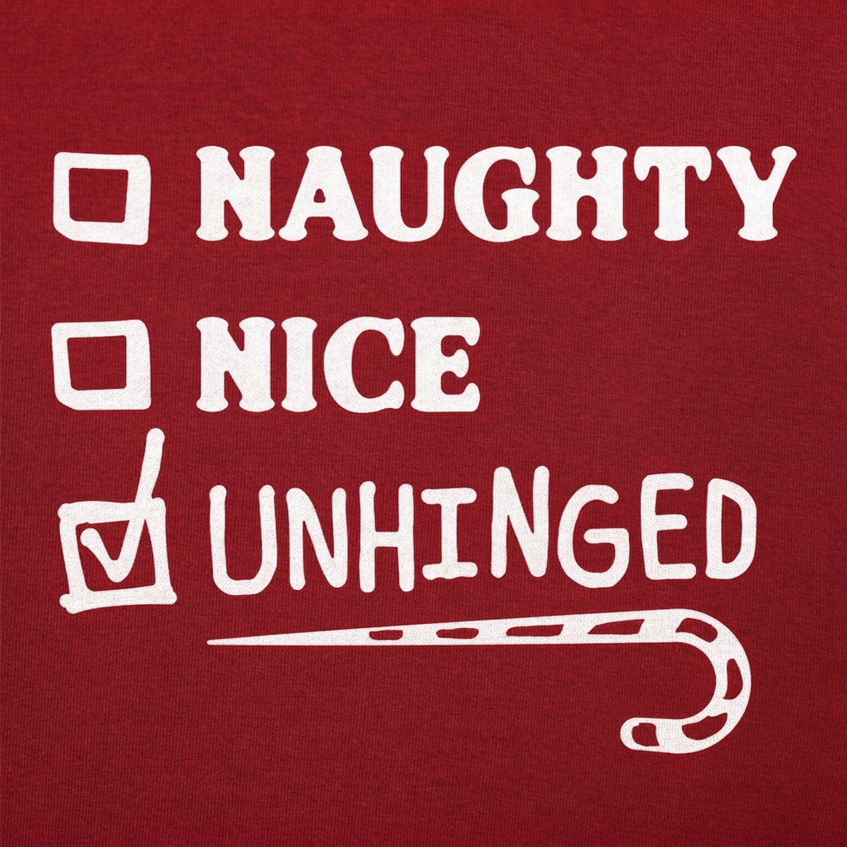 Naughty Nice Unhinged Christmas Checklist detail