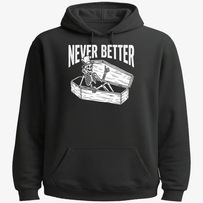 Never Better Thumbs Up Skeleton-Hoodie-Black