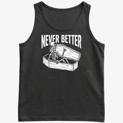 Never Better Thumbs Up Skeleton-Men's Tank Top-Black