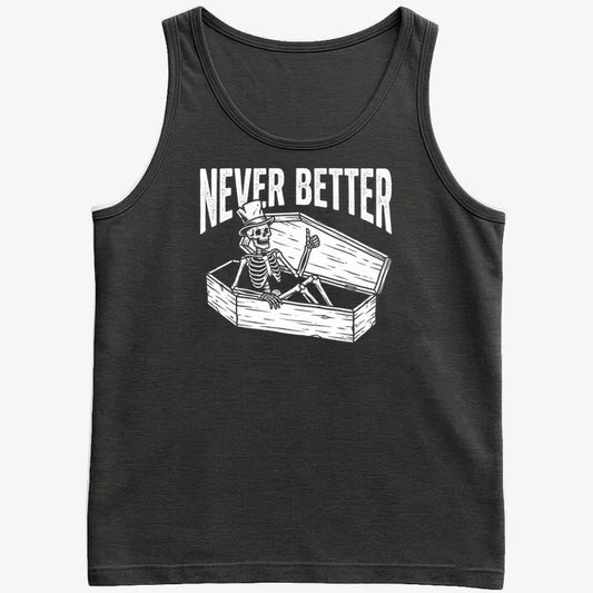 Never Better Thumbs Up Skeleton-Men's Tank Top-Black