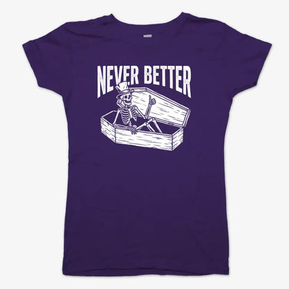 Never Better Thumbs Up Skeleton-Women's T-Shirt-Violet