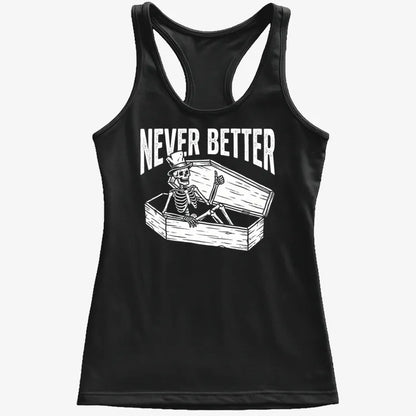Never Better Thumbs Up Skeleton-Women's Tank Top-Midnight