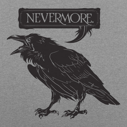 Nevermore Raven Quoting Edgar Allan Poe's Poem graphic tee design