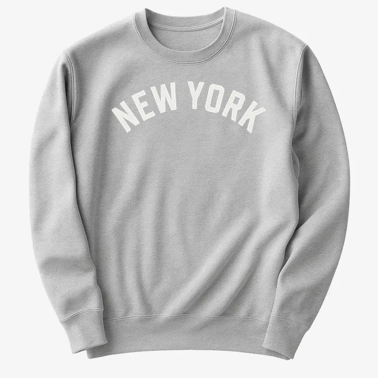 NEW YORK Vibes Graphic Tee-Sweater-Gray Heather
