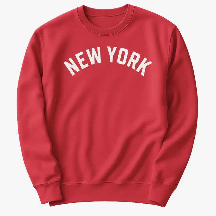 NEW YORK Vibes Graphic Tee-Sweater-Red