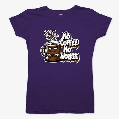 No Coffee No Workee Humor Tee-Women's T-Shirt-Violet
