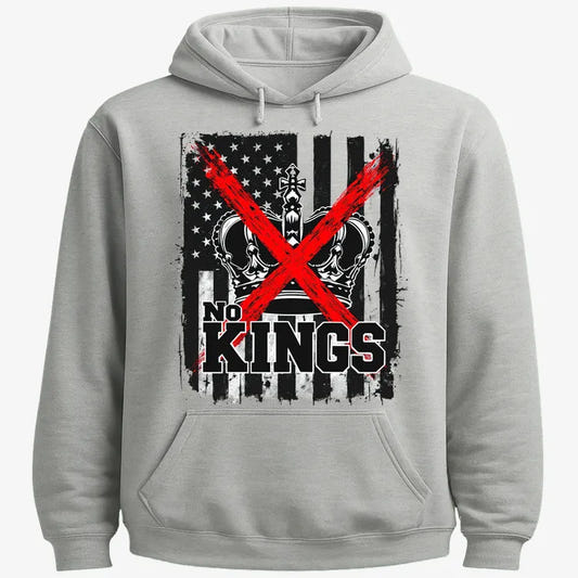 No Kings Statement Tee-Hoodie-Gray Heather