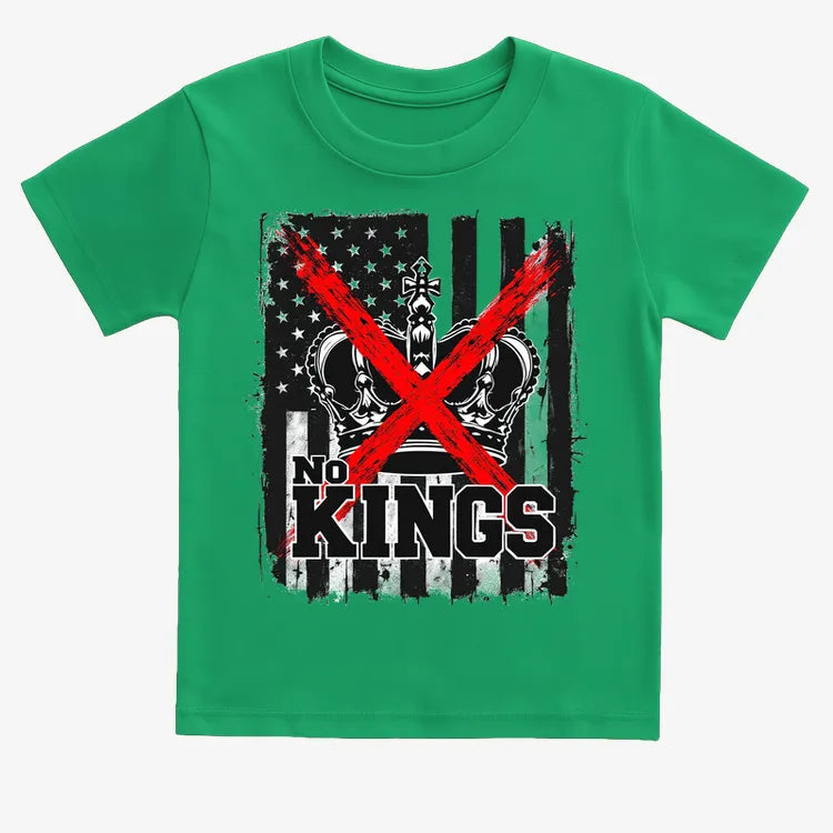 No Kings Statement Tee-Kids T-Shirt-Green