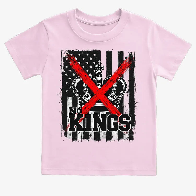 No Kings Statement Tee-Kids T-Shirt-Pink