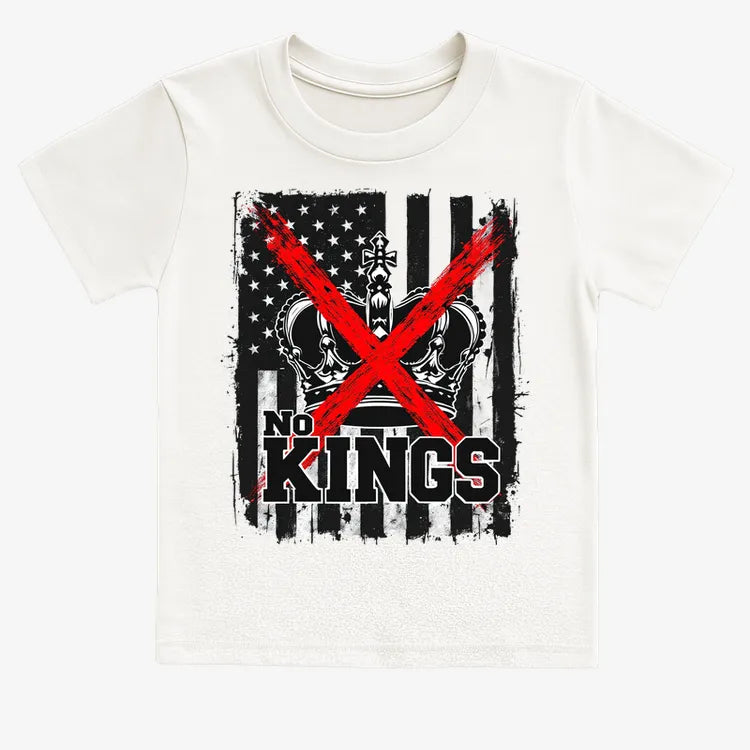 No Kings Statement Tee-Kids T-Shirt-White