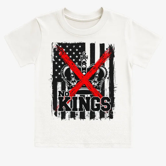 No Kings Statement Tee-Kids T-Shirt-White