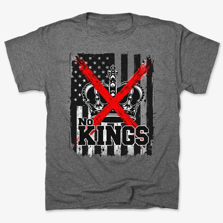 No Kings Statement Tee-Men's T-Shirt-Charcoal Heather