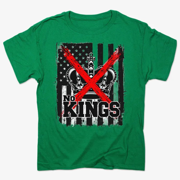 No Kings Statement Tee-Men's T-Shirt-Kelly Green Heather