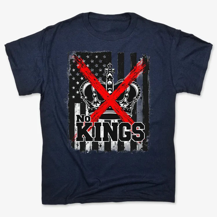 No Kings Statement Tee-Men's T-Shirt-Navy Blue