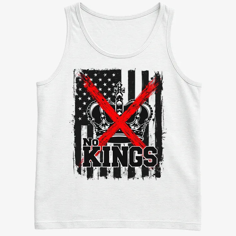 No Kings Statement Tee-Men's Tank Top-White